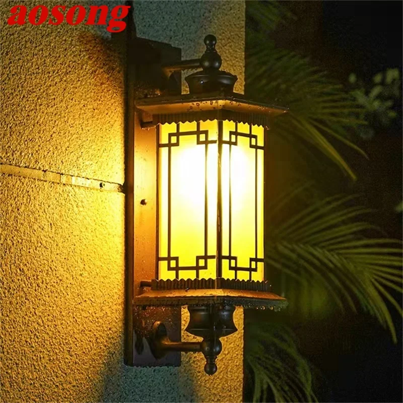 

AOSONG Outdoor Wall Sconces Light LED Classical Waterproof IP65 Retro for Home Balcony Decoration Lamps