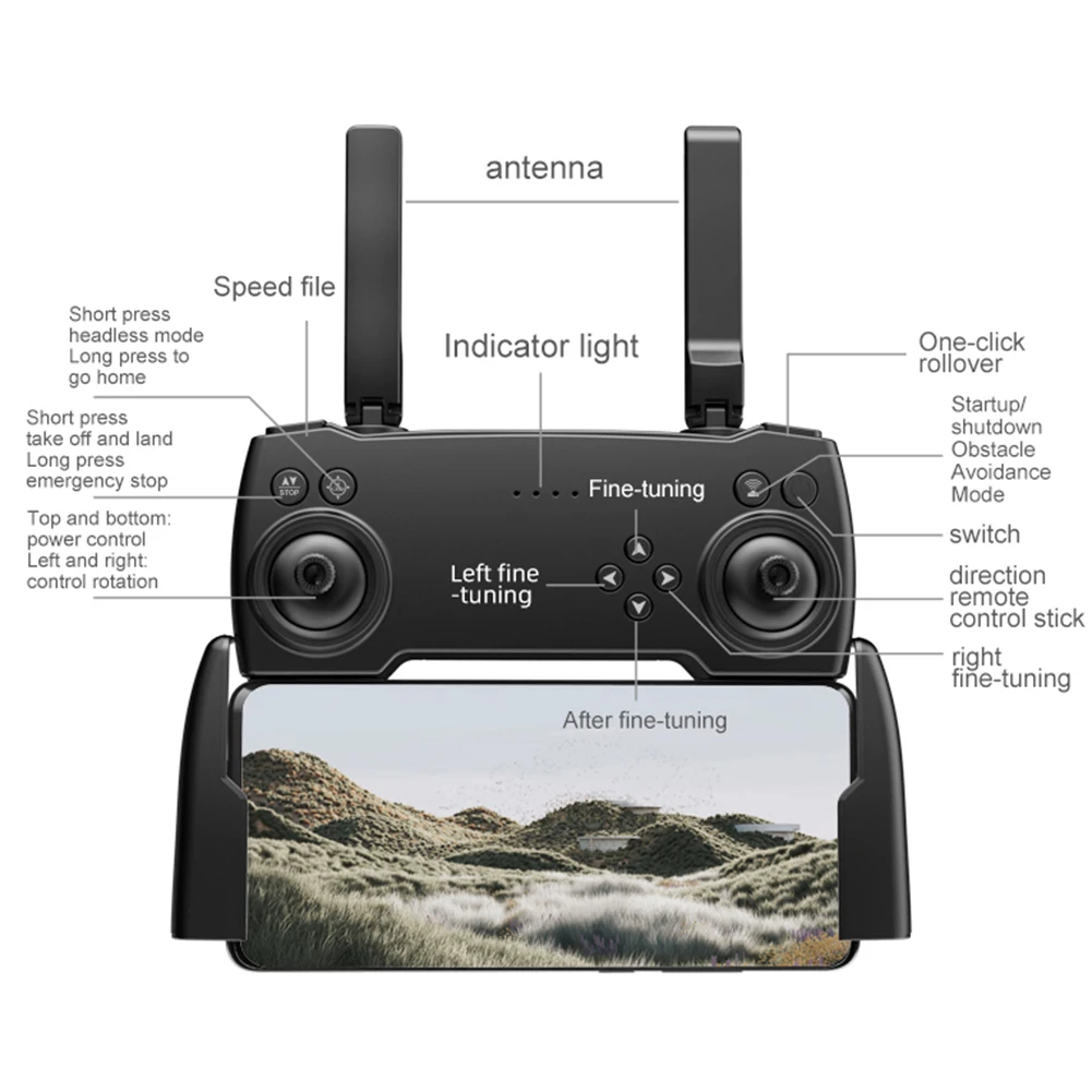 Складной 4-осевой складной 4K HD WiFi FPV Радиоуправляемый Дрон игрушки