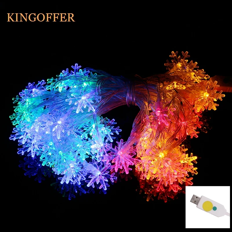 DC5V USB 10 м 60 светодиодов Светодиодные гирлянды 8 режимов Снежинка Фея свет пост