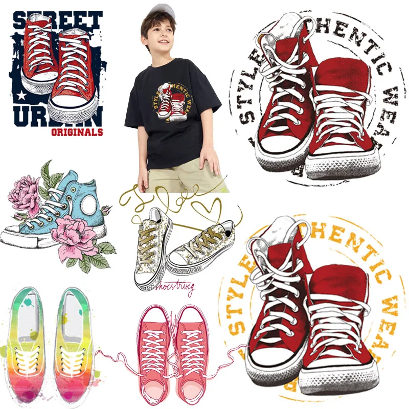 Термонаклейка на одежду крутая спортивная обувь логотип наклейка легкая печать