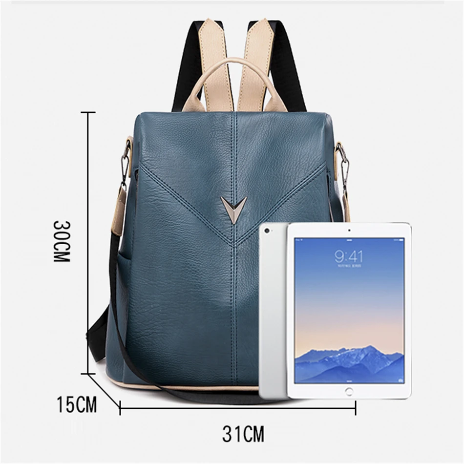 Backpack for women brand 2019 new fashion trend wild quality lady soft leather large capacity travel casual anti-theft backpack |