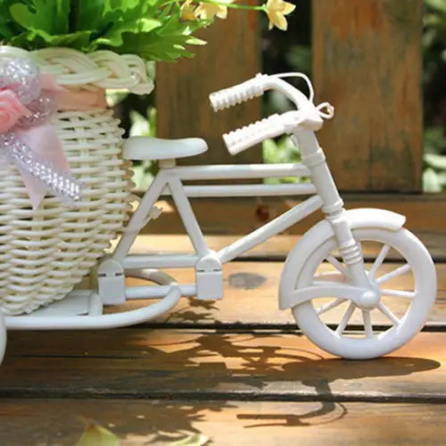 

faroot Flower Basket Plastic White Tricycle Bike Design Flower Basket Storage Pot Home Decor Decoration Crafts Flower Basket