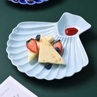 scallop creative dumpling plate online celebrity odd shaped art salad ceramic fruit