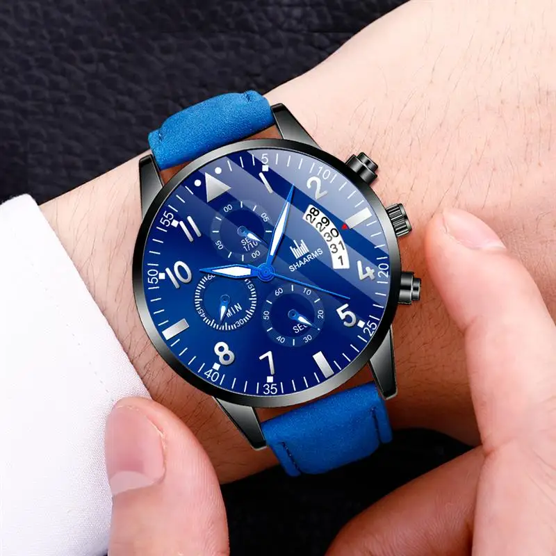 Модные повседневные мужские часы из нержавеющей стали аналоговые кварцевые