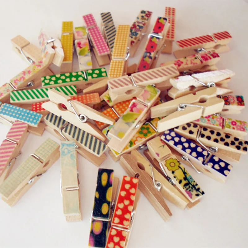 50 шт. деревянные мини-прищепки для фотографий | Дом и сад