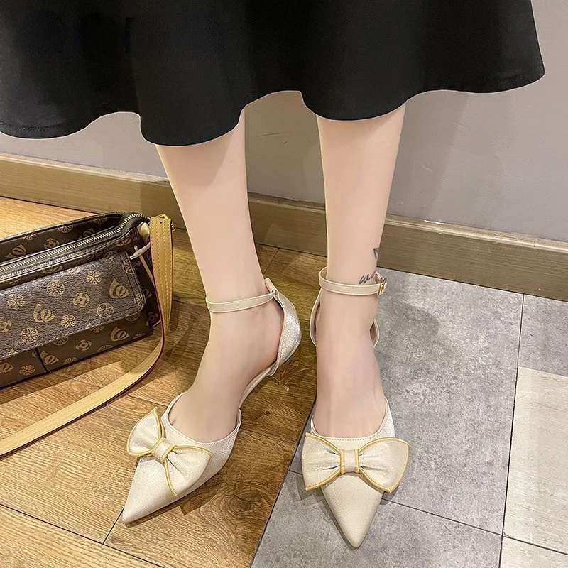 

Новые Модные женские сандалии Baotou, элегантные милые соблазнительные женские сандалии с бантом и украшением на каблуке, Лидер продаж 2021