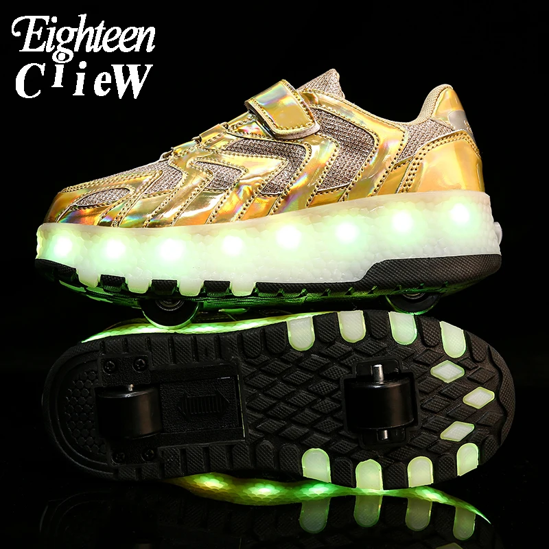 Детские светящиеся кроссовки с колесиками USB зарядкой|Кроссовки| |