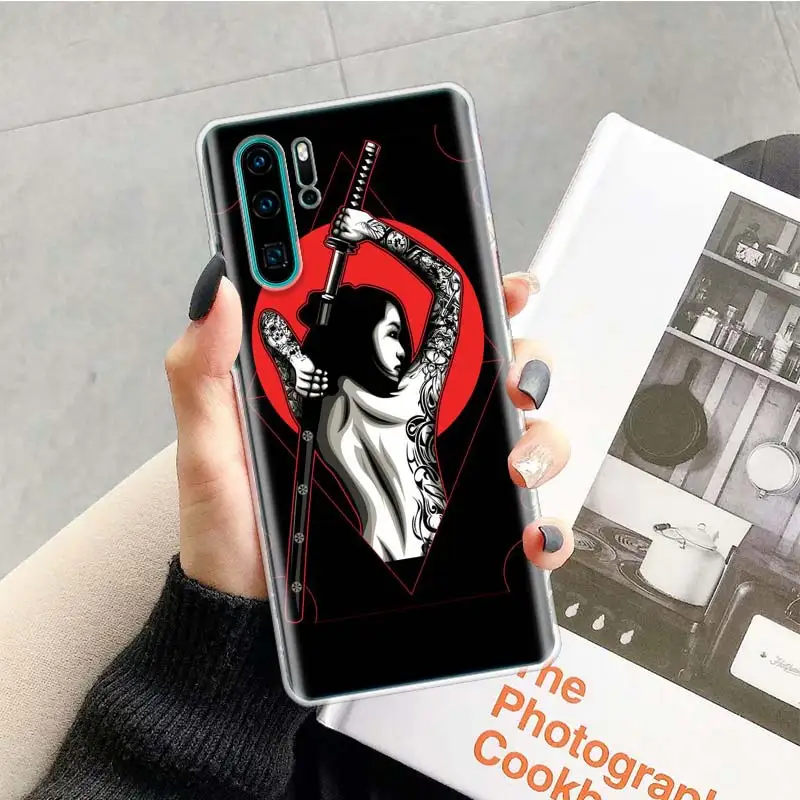 Японская Маска самурая oni чехол для телефона Huawei P30 P20 P40 P50 P10 Mate 40 30 10 20 Lite Pro