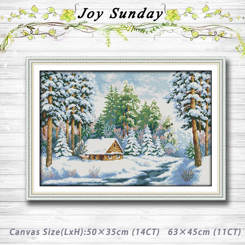 

Набор для вышивки крестиком, Набор для вышивки крестиком в стиле снежного мира, пейзаж леса, 14CT 11CT