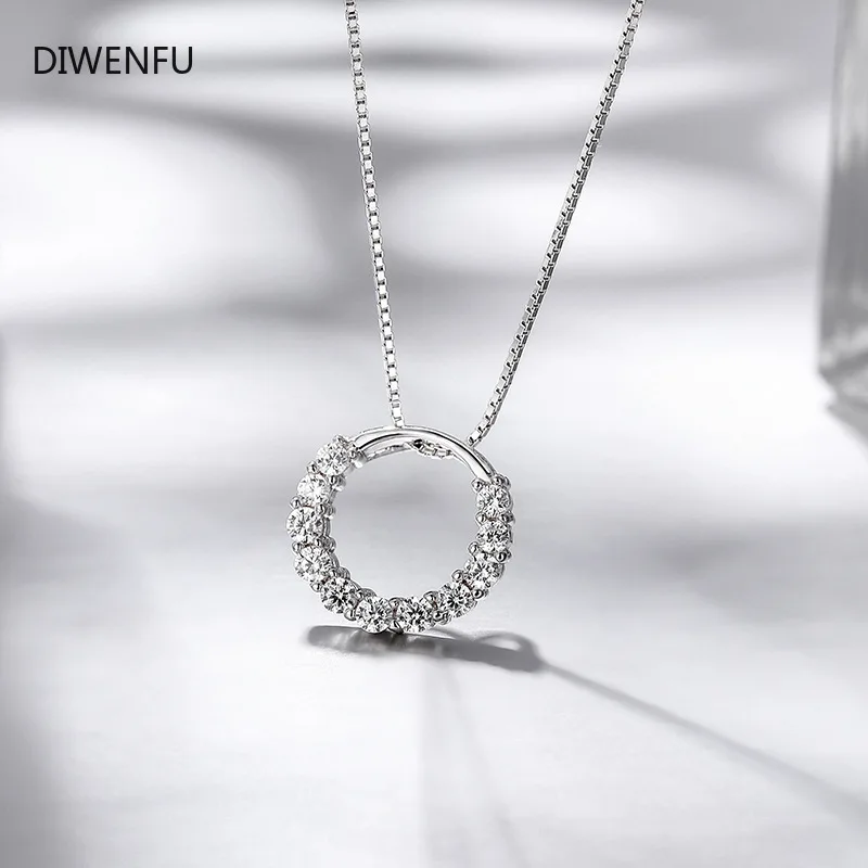 

Женское ожерелье из серебра пробы VVS1, кулон с бриллиантами 2 карата, Свадебный кулон с белым топазом из чистого натурального драгоценного ка...