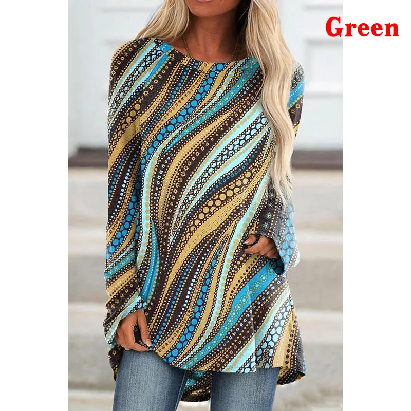 Женская футболка в горошек с длинным рукавом и круглым вырезом | одежда