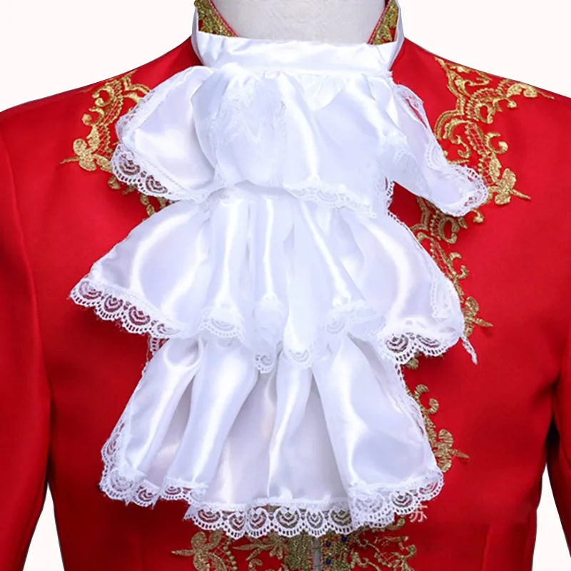 Викторианский блестящий белый кружевной атласный жабот галстук-платок