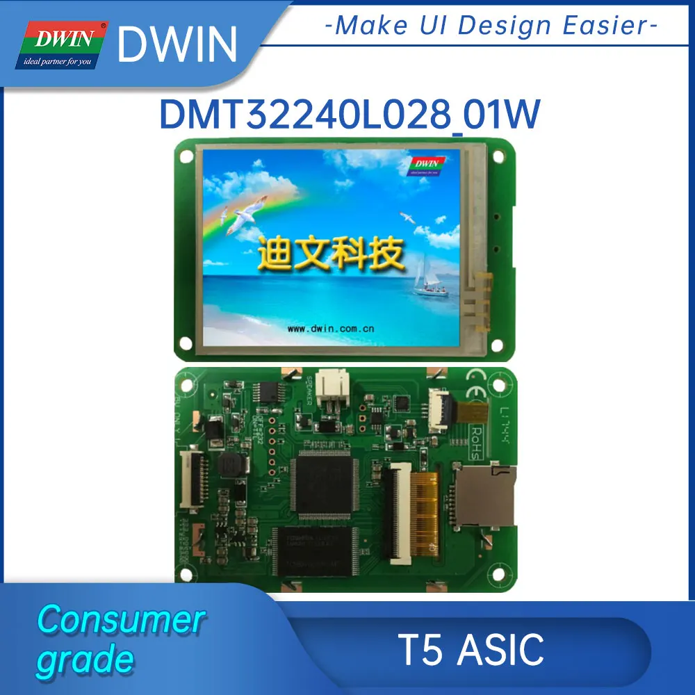 

ЖК-модуль DWIN, 2,8 дюйма, 320*240, дисплей HMI дюйма, 65K цветов, Экран TN, высокий стандарт, без сенсорного экрана