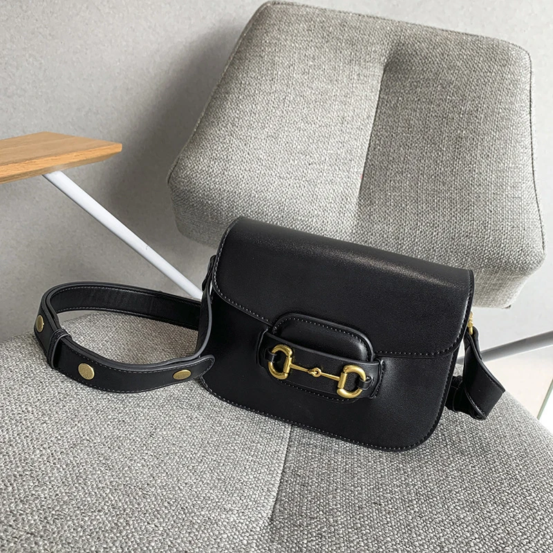 

Broadband Shoulder Female Bags 2021 New Fashion Women's Saddle Bag Retro Texture Trend Small Square Crossbody Bag Solid Color