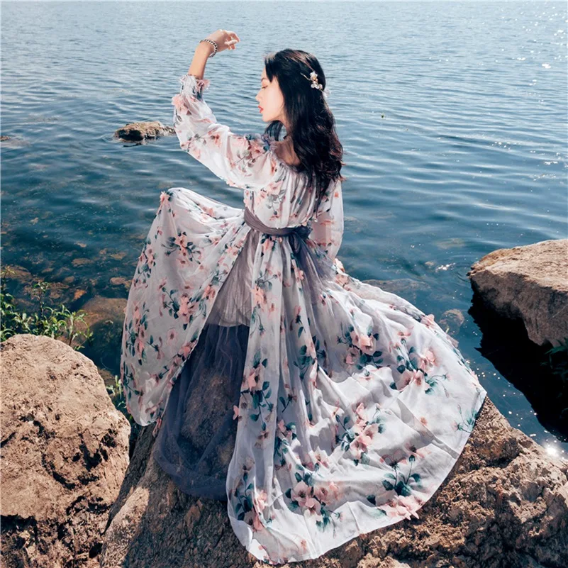Женское винтажное платье YAMDI шикарное элегантное Сетчатое с цветочным принтом и