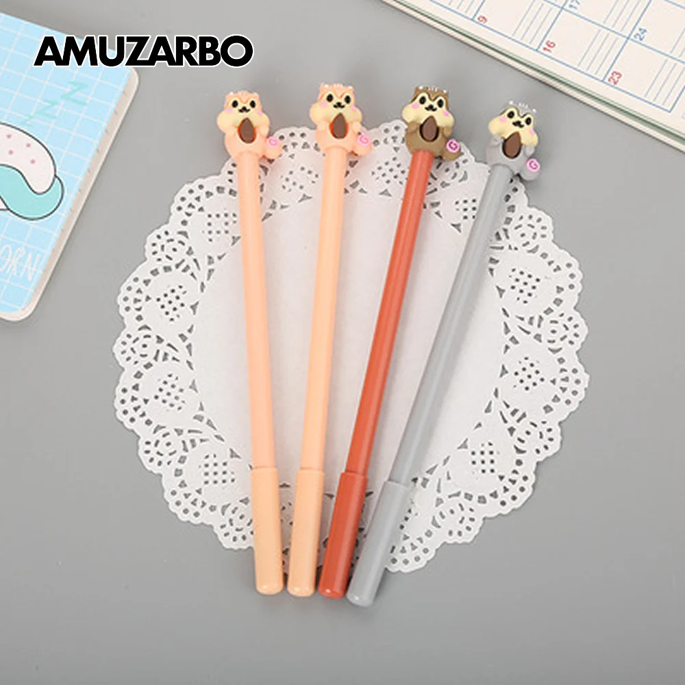 Гелевая ручка в стиле мультфильма милая белка верблюжья красная Коронная