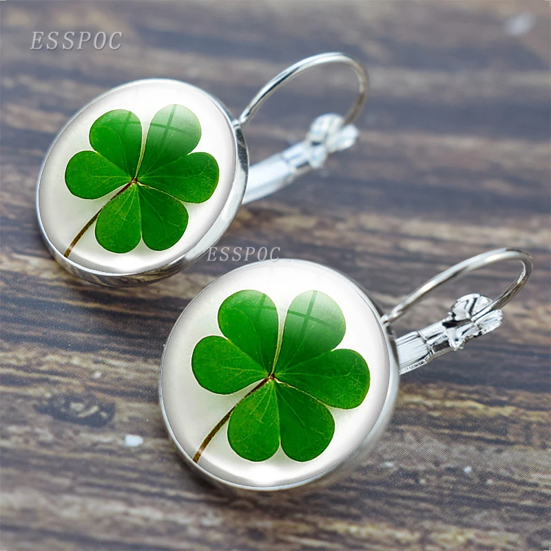 Модные сережки Крючки Shamrock с четырехлистным клевером для женщин и девочек