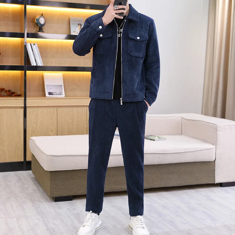 

New Spring Men Tracksuits Solid Color Sportswear Autumn Sets Jacket + Pants Casual Tracksuit Male Gyms Sweatshirt 2 Piece Set