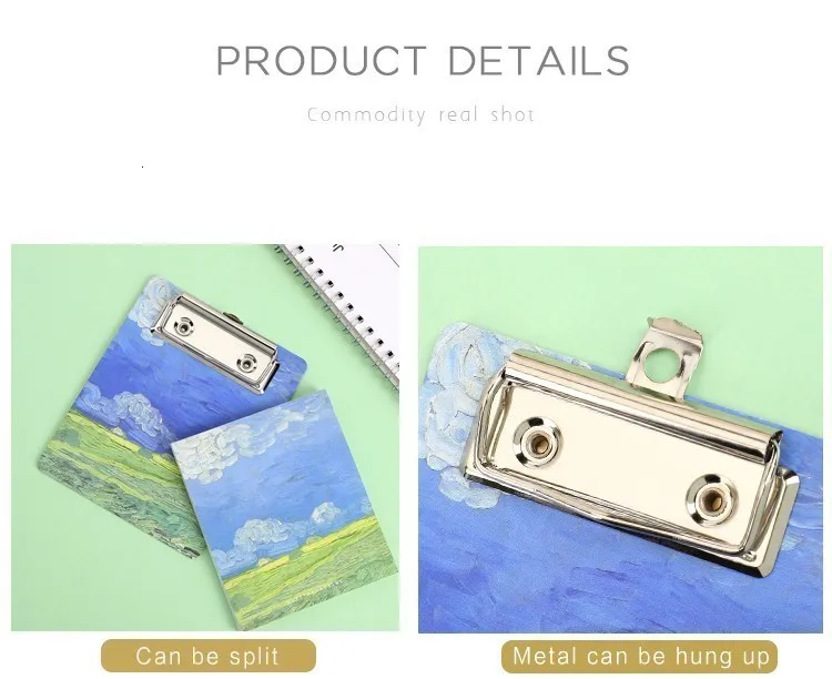 JIANWU Van Gogh Board Clip Sticky Note Clipboard Memo Pads Fruit Notebook Printed Kawaii note pad clip School Office Supplies