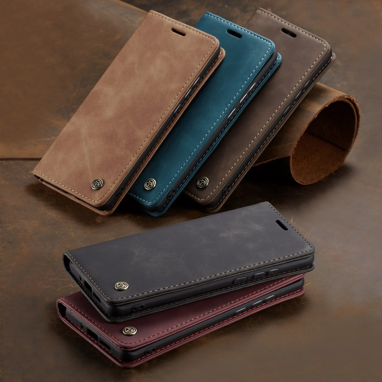 

CaseMe Luxury Leather Magnetic Flip Wallet Case For OnePlus for 1+ 7 8 Pro Stand Card Slot Phone Case for One Plus 8 Pro cover