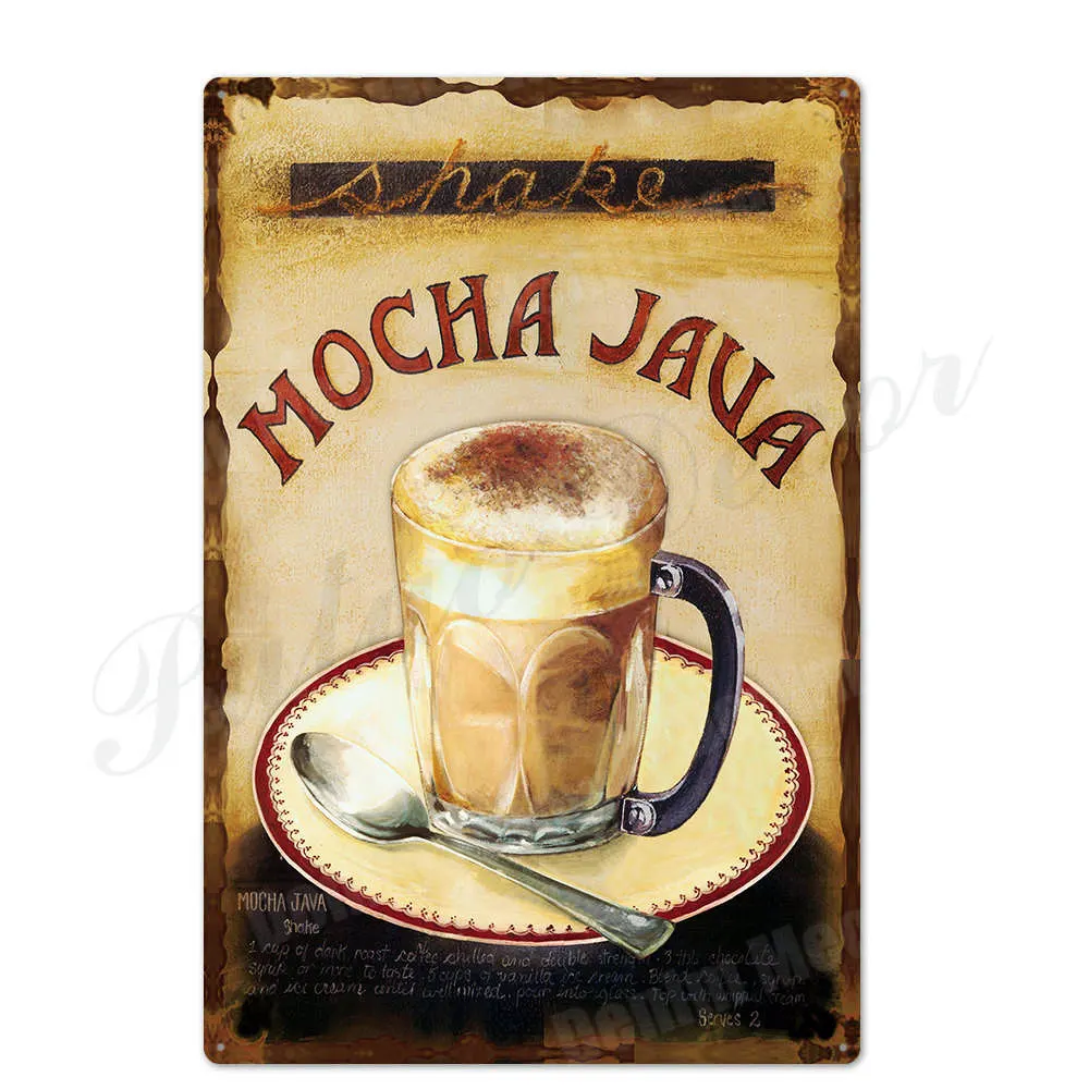 Кофейное меню для кафе-бара, паба, Настенный декор, металлический знак, винтажный домашний декор, жестяная вывеска, металлическая табличка в стиле ретро, металический плакат A751 - Цвет: SS7