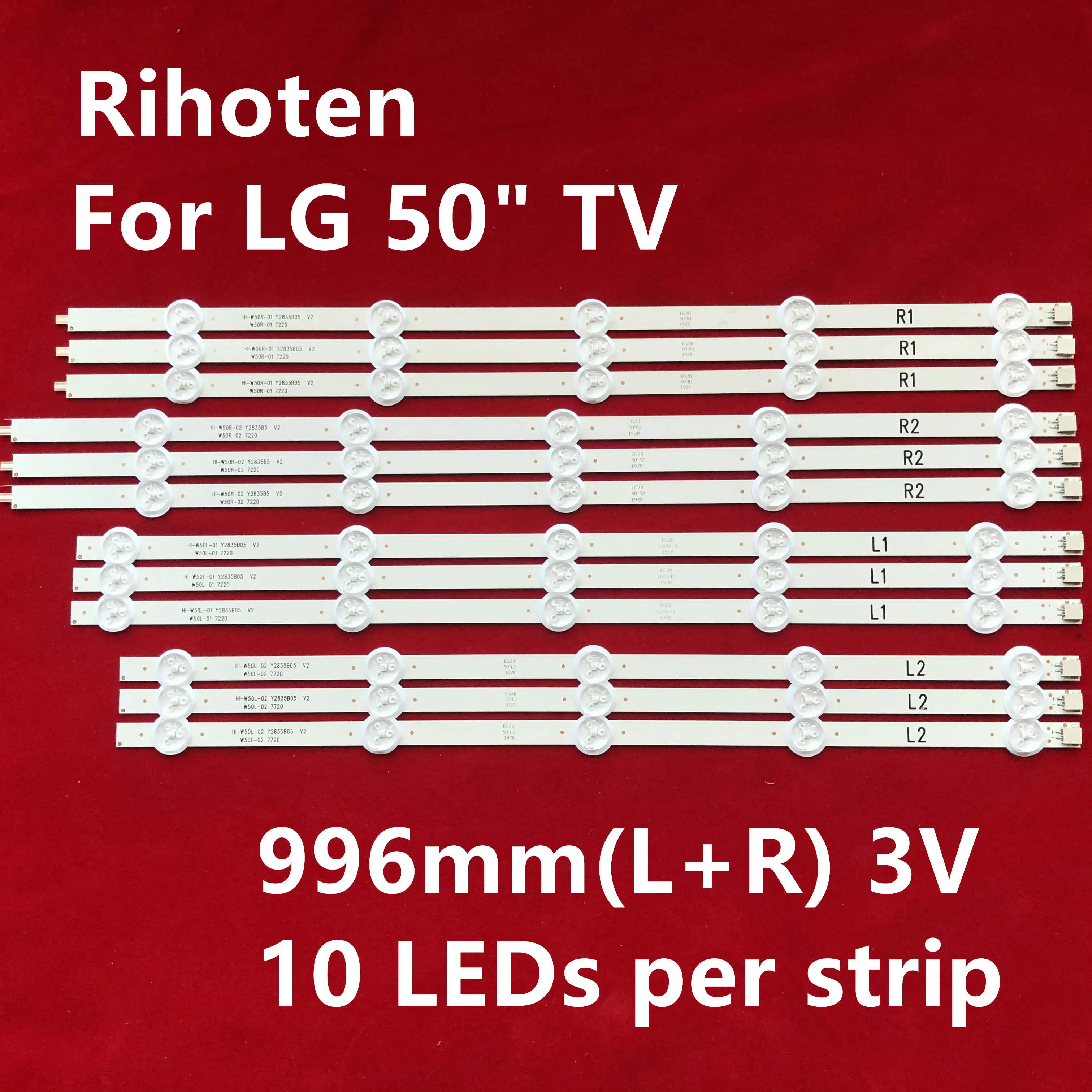 Светодиодная лента для подсветки телевизора LG 50 &quot 10 ламп 50LN5400 50LA620V 6916L 1276A 1273A 1272A