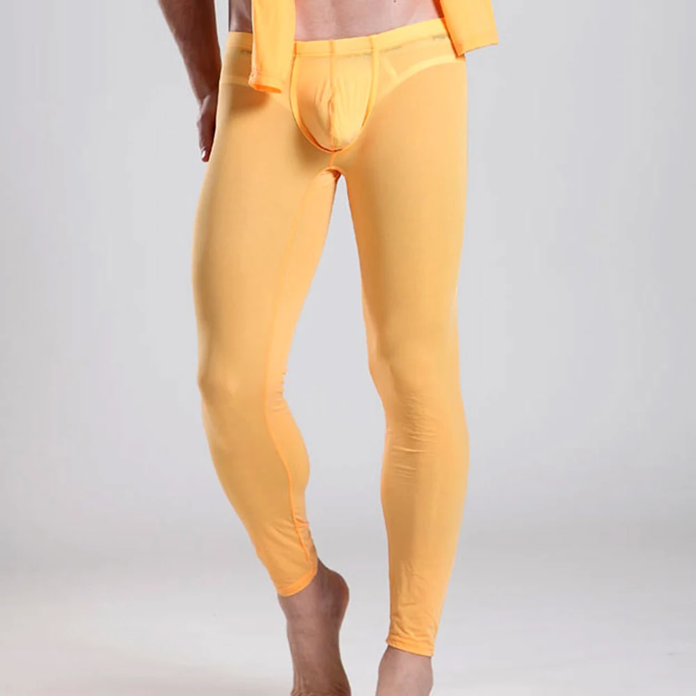 

Fashion Mens Solid Color Pants Casual High Quality Trousers Sexy Ultra Thin Breathable Home Plus Size Transparent Male Wear