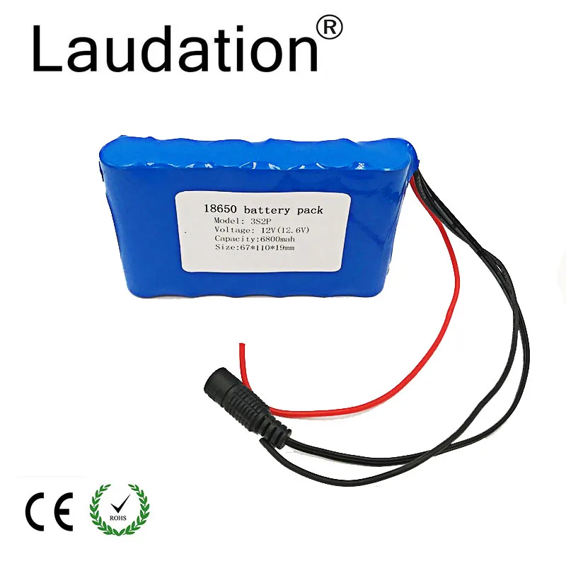 Бесплатная доставка 3S BMS 11 1 V 6.8Ah 12 6 6800 mAh 12V Портативный Перезаряжаемый литиевый