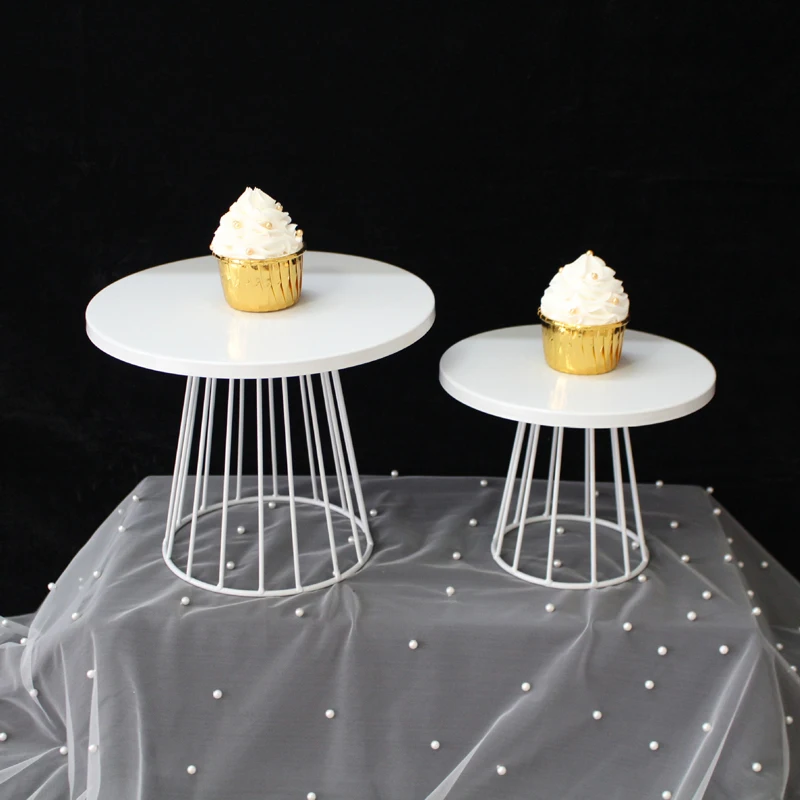 

White Cake Stand Metal Dessert Table Cake Tray Christmas Birthday Party Macaron Cupcake Rack Stand For Wedding Gold