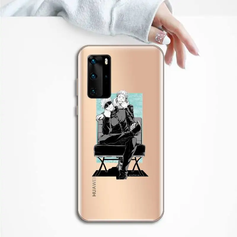 

Hot Anime Jujutsu Kaisen Phone Case Transparent for Huawei P20 P30 P40 lite pro P smart 2019 honor 8x 10i