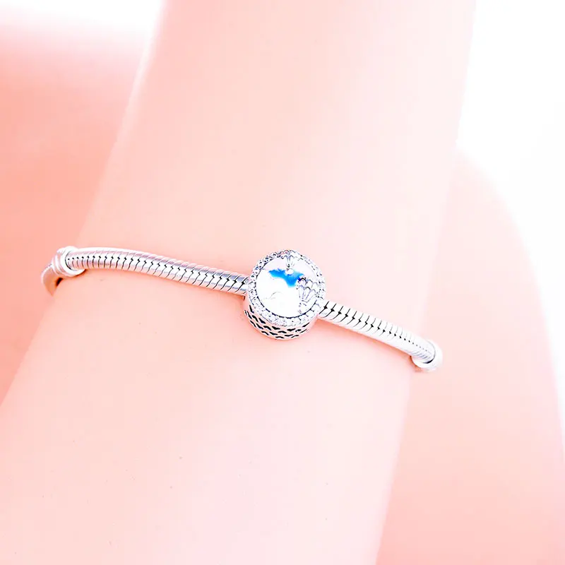 Браслет и ожерелье из серебра 925 пробы с подвеской в виде воздушного шара|Бусины| |