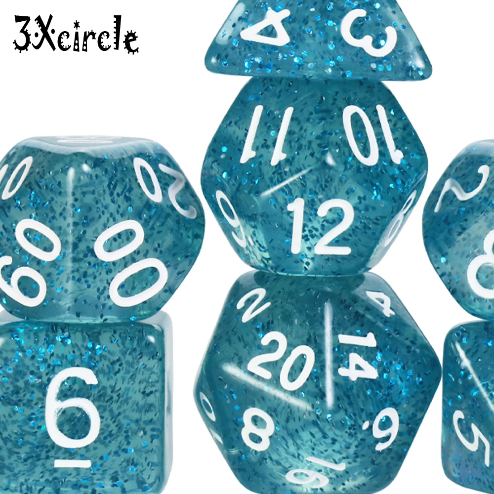 Высокое качество блеск 7 Pc игра кости набор для Juegos De Mesa Dnd Dados ролевые игры