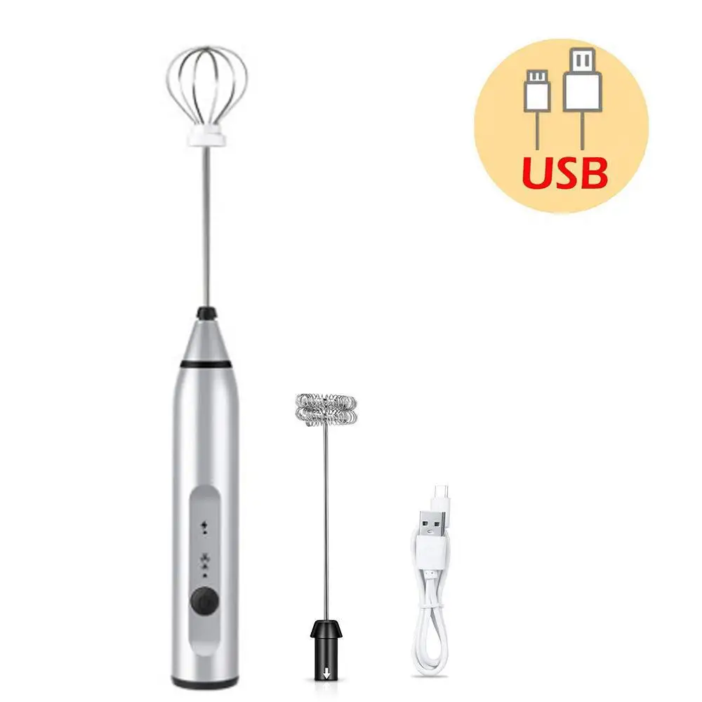 

Electric Whisk Mixer Cream Bubbler USB Rechargeable Egg Stiring Milk Frother Dining Eggbeater Multi-Functional Kitchen Tools