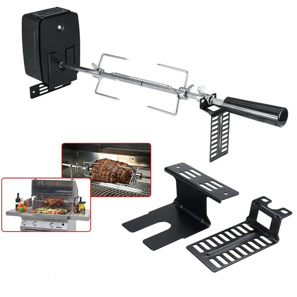 

2PCS Stainless Steel Rotisserie Motor Bracket Set Universal Barbecue Grill Motor Support Plates Outdoor Camping BBQ Tools
