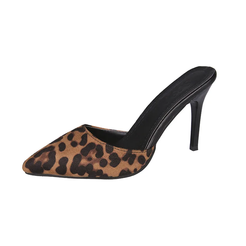 

Women Pumps High Heels Ladies Shoes Woman Slides Fashion Big Large Plus Size Female Leopard Slippers Women Mules Shoes For Woman