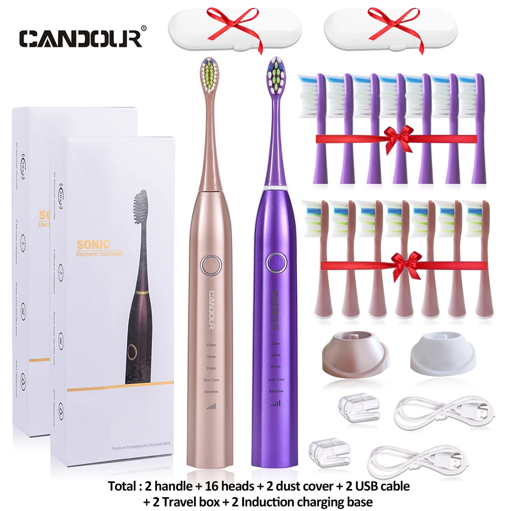 Электрическая зубная щетка CANDOUR 5168 Sonic для взрослых с таймером перезаряжаемая