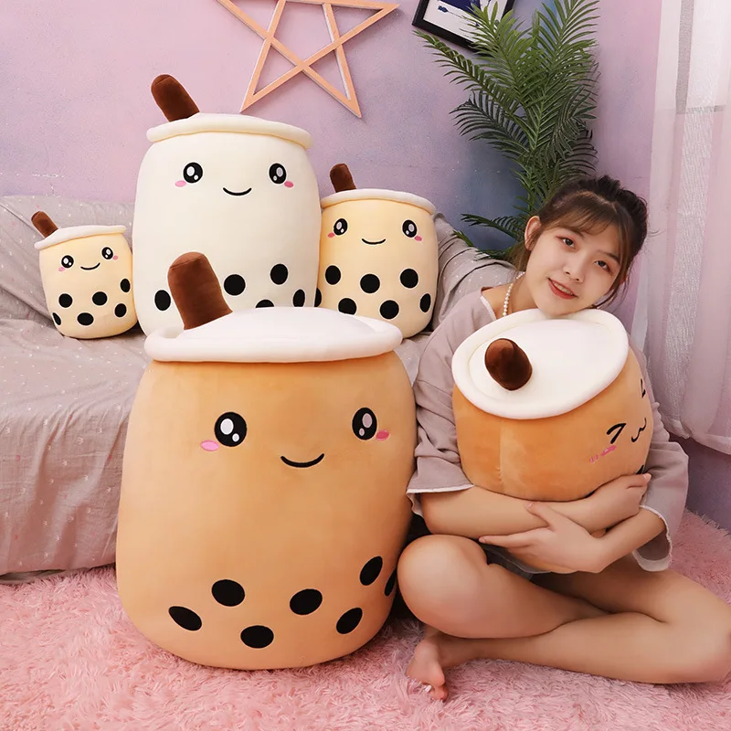 

24-50Cm Cute Simulation Bubble Tea Cup Plush Toys Pillow Stuffed Food Milk Tea Cup Soft Doll Cushion Children Toy Birthday Gifts