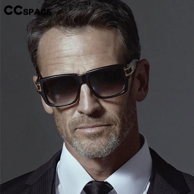 Толстые Квадратные Солнцезащитные очки для мужчин и женщин металлические два