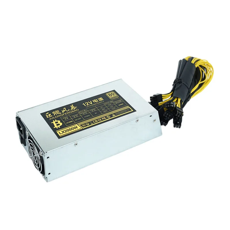 Блок питания Antminer Bitmain 2000 Вт 6PIN T9 ETH PSU antminer S9 S7 L3 BTC LTC DASH блок для майнинга |