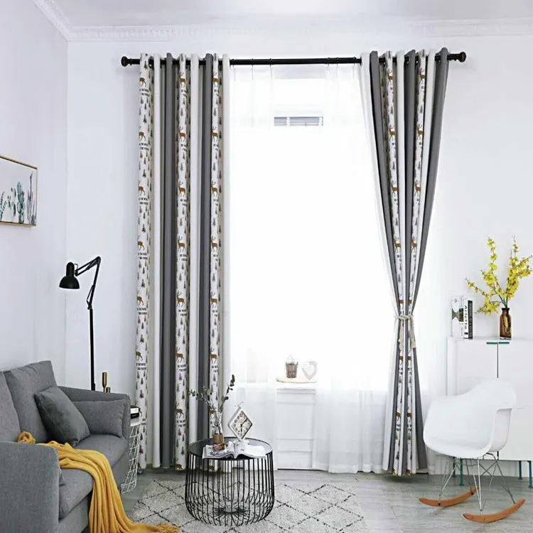 New Nordic Jacquard Stripes Contrast Mosaic Shading Curtains for Living Dining Room Bedroom. | Дом и сад