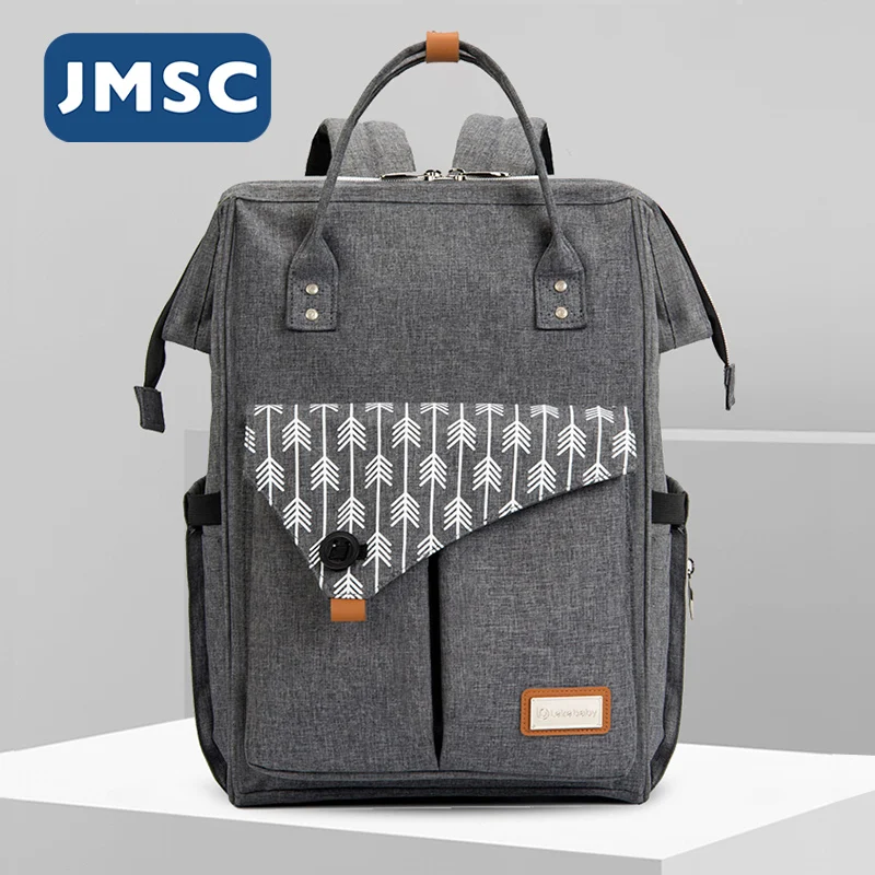 JMSC Fashion Mummy Maternity Nappy Backpack Bags Large Capacity Travel  Nursing Diaper Multifunction Waterproof Outdoor Stroller