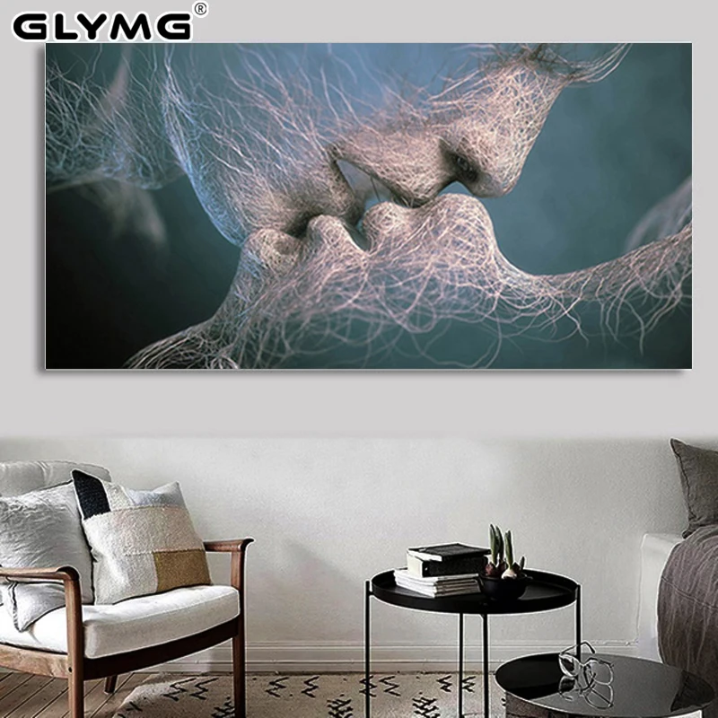 

diamond painting Black and White Love Kiss Picture Full Diamond Embroidery Cross Stitch Diamond Mosaic Art Painting Accessories