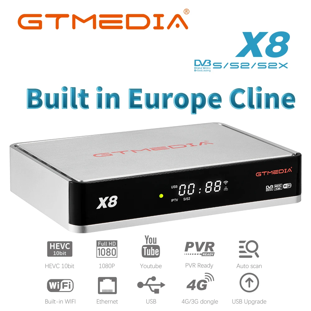 Горячая Распродажа GTmedia X8 спутниковйы ТВ приемник DVB S/S2/S2X Булти в 2 4G Wi Fi веб