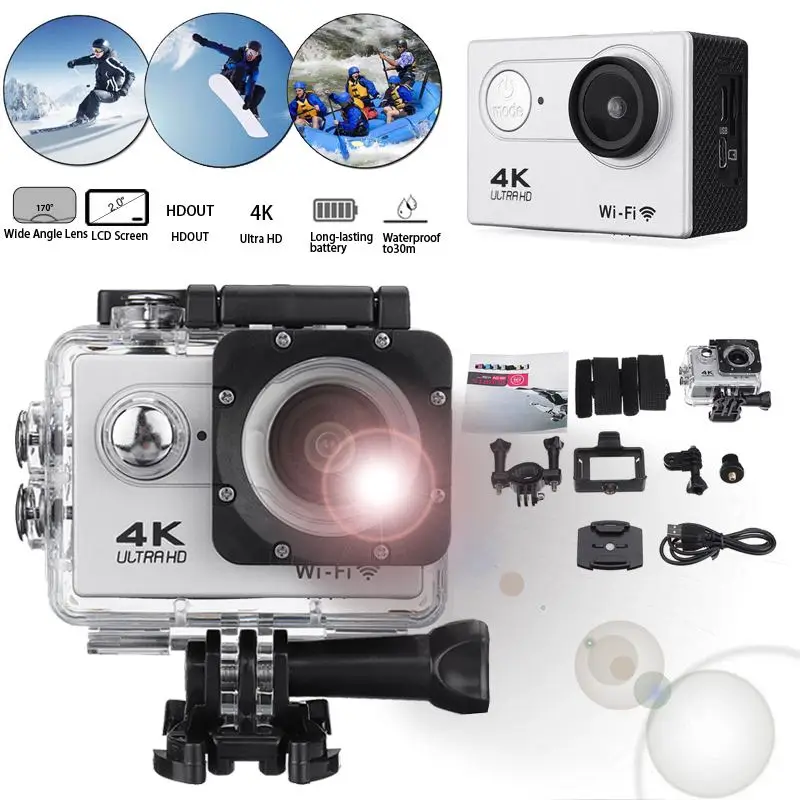 

4K Экшн-камера с экраном Ultra HD 1080p подводная 30 м водонепроницаемая Спортивная камера Go Extreme Pro видеокамера Водонепроницаемая камера