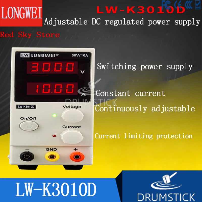 

Upgrade LW-3010D 30V 10A Mini Adjustable Digital DC Power Supply Laboratory Switching Power Supply 110V 220V EU/AU/US Plug