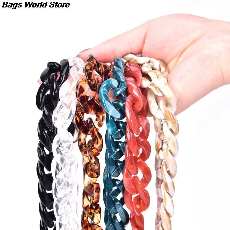 

1PCS Fish Bone 120cm Acrylic Resin Chain Bag Strap Handbag Plastic Strap Fashion Colorful Women Bag Accessories Shoulder Strap