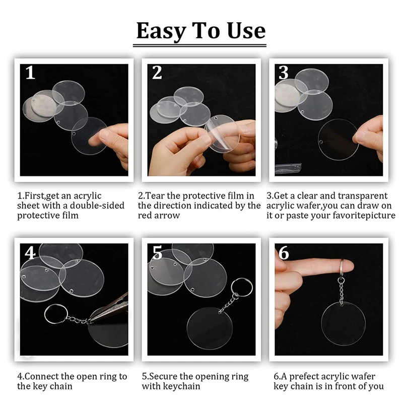 Набор акриловых заготовок для ключей из винила в комплект входят 36 колец