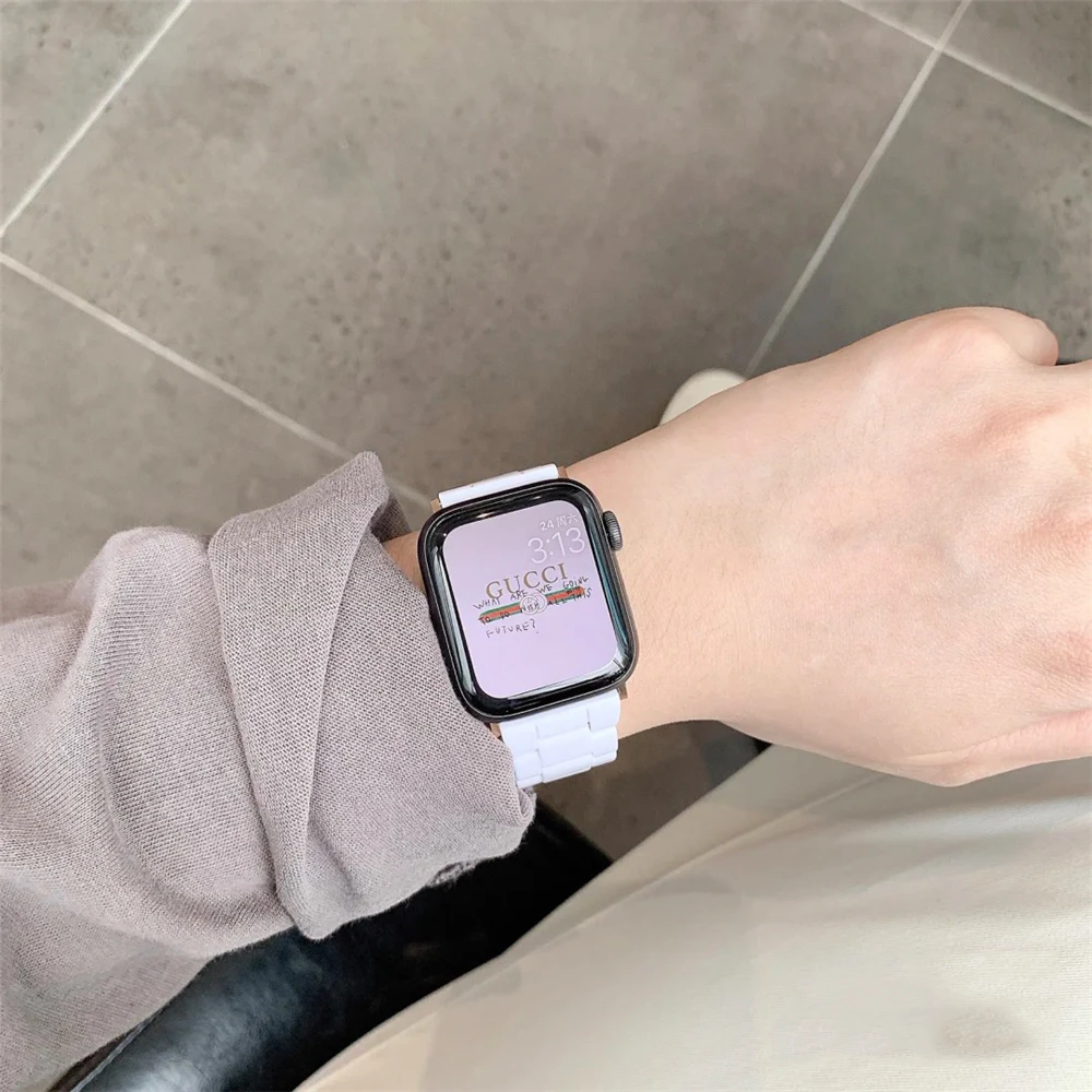 Resin strap For Apple Watch 44mm band iwatch Series 6 5 4 3 2 1 Wrist For watch Accessories 42mm 38mm bracelet Replacement 40mm