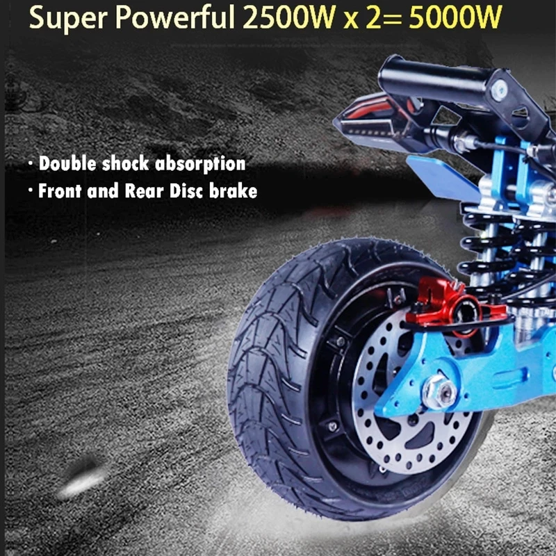 Verkauf 2021 Neue Ankunft Elektrische Roller Große Rad Dual Motor 5000W Leistungsstarke Erwachsene Escooter 80km Laufleistung Fern