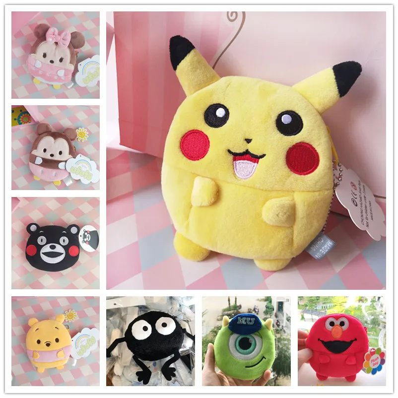 Новый плюшевый Кошелек с рисунком из аниме кошелек черная кошка Пикачу мышь